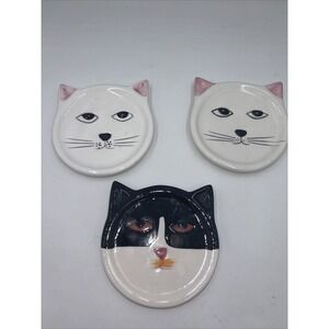 Cat Coasters/ Tea Bag Holders By Bandwagon 2001 Set Of 3